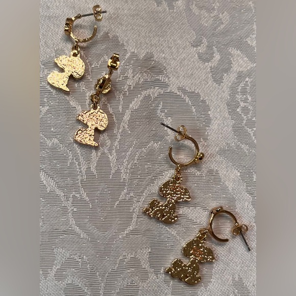 Snoopy Earrings with Woodstock or Snoopy and Flowers Peanuts Officially Licensed - Picture 4 of 6